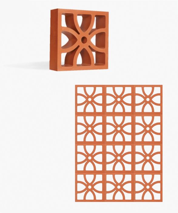 Four Petal Terracota Mat 20.5*20.5*6.2 - Image 2